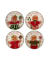 Holiday Magic Gingerbread 4 Set Canape Plate Set