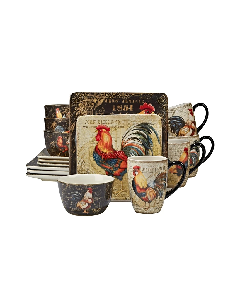 Certified International Gilded Rooster 16-Pc. Dinnerware Set