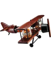 The Wine Savant Glass Airplane Whiskey Decanter and Airplane Glasses, 3 Piece Set