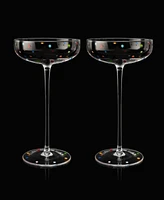The Wine Savant Polka Dot Champagne Coupe Glasses, Set of 2