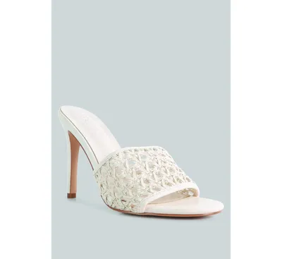 Rag & Co Tease Womens Woven Stiletto Slide sandal