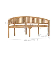 Banana Bench 70.9" Solid Teak Wood