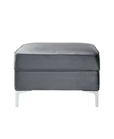 Inspired Home Olivia Velvet Square Storage Ottoman