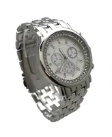 Olivia Pratt Silver Round Rhinestones Analog Display Women Watch