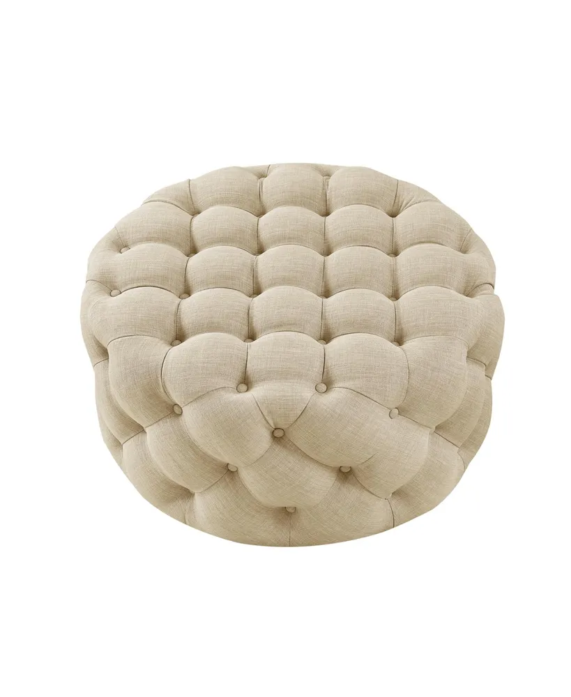 Inspired Home Drita Linen Cocktail Ottoman