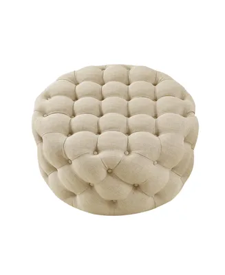 Inspired Home Drita Linen Cocktail Ottoman