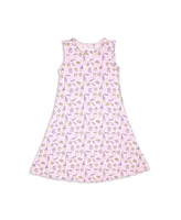 Bellabu Bear Toddler |Child Girls Pink Milk & Cookies Dress