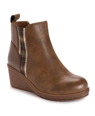 Muk Luks Women's England Oxford Wedge Booties