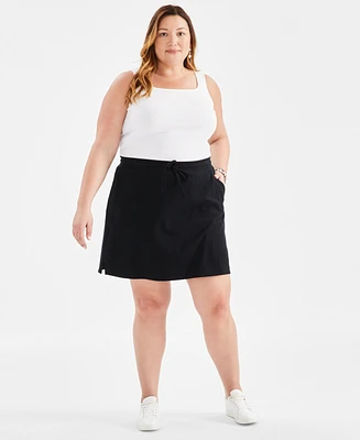 Style & Co Plus Solid Pull-On Skort, Created for Macy's