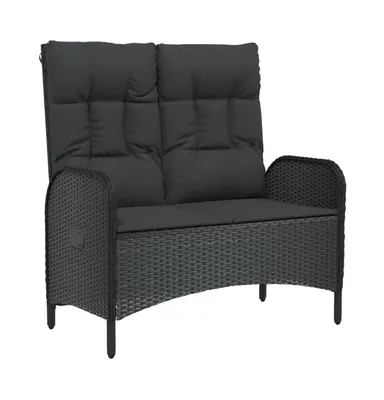 Reclining Patio Bench with Cushions 42.1" Poly Rattan