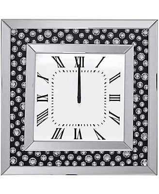 Simplie Fun Marku Wall Clock In Mirrored & Faux Gemstones