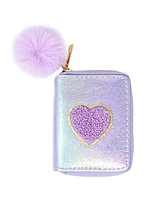 Tiny Treats + Zomi Gems Girls Purple Shiny Heart Patch Wallet