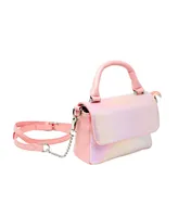 Girl's Pink Shiny Baguette Handbag