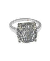 Suzy Levian New York Sterling Silver Cubic Zirconia Puff Ring