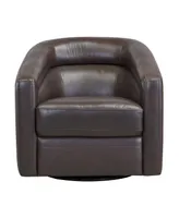 Desi 32" Genuine Leather in Contemporary Swivel Accent Chair