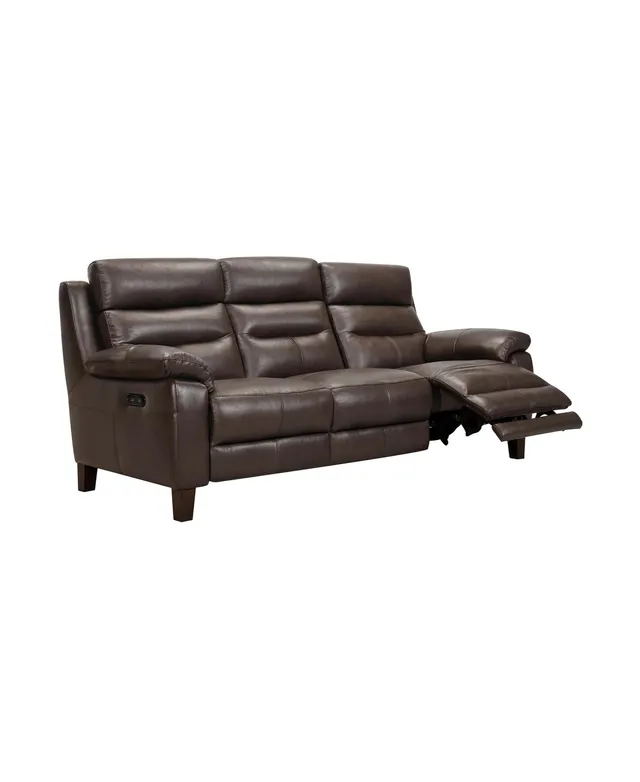 Montague Dual Power Headrest And Lumbar Support Reclining Sofa In Genuine  Brown Leather by Armen Living