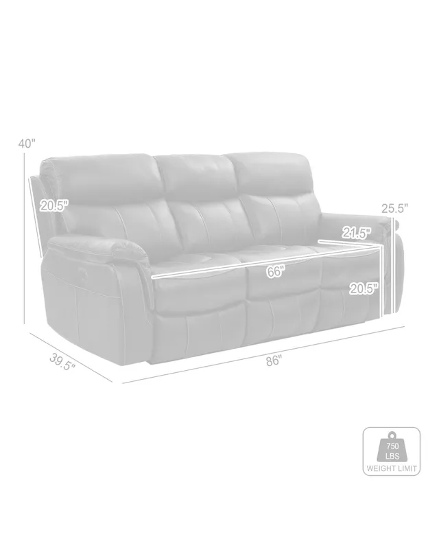 Claude Dual Power Headrest and Lumbar Support Reclining Sofa in