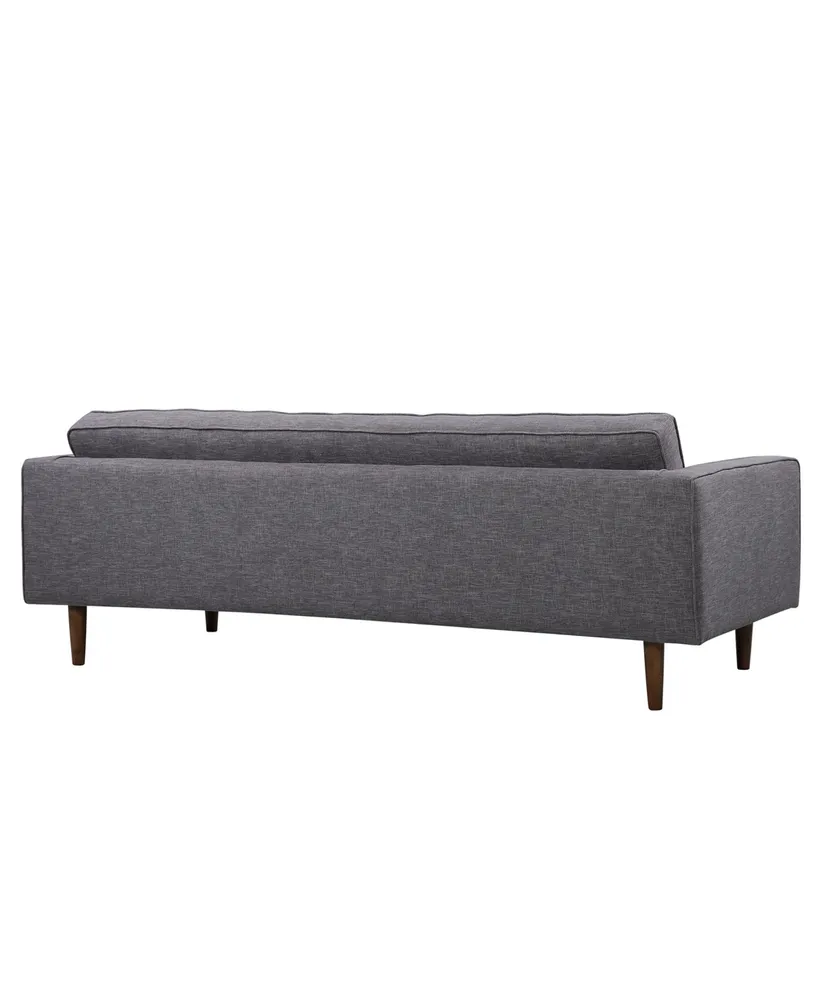 Element 85" Linen and Walnut Legs in Mid-Century Modern Sofa