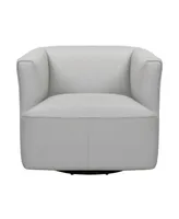 Whitney 32" Genuine Leather Swivel Barrel Chair