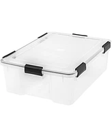 Iris 41.2 Quart WeatherPro Storage Container Box Bin with Seal Latching Lid, Clear