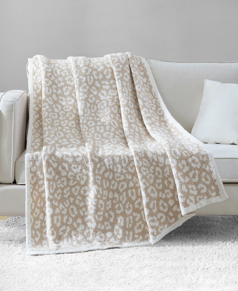 Juicy Couture Leopard Jacquard Plush Throw, 50" x 70"