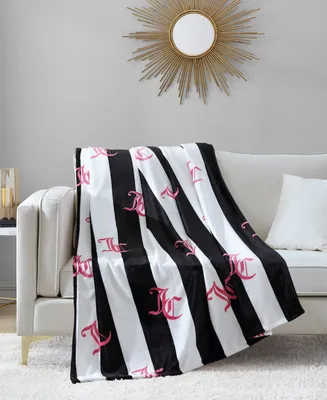 Juicy Couture Cabana Plush Striped Throw, 50" x 70"