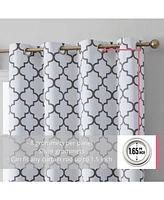 Hlc.me Lattice Print Drape Blackout Curtains Pattern - Weather Insulated Curtains