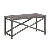 Patio Bench 31.5" Poly Rattan Gray