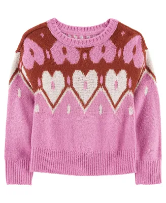 Carter's Toddler Girls Heart Mohair Like Pullover Sweater