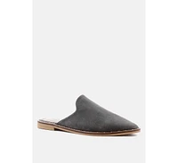 Rag & Co Lia Handcrafted Suede Mules