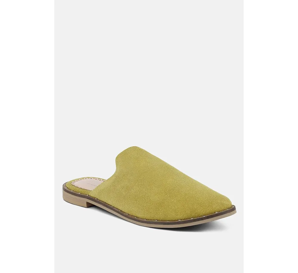 Rag & Co Lia Handcrafted Suede Mules