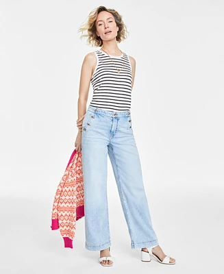 On 34th Women's Sailor High-Rise Wide-Leg Jeans, Created for Macy's