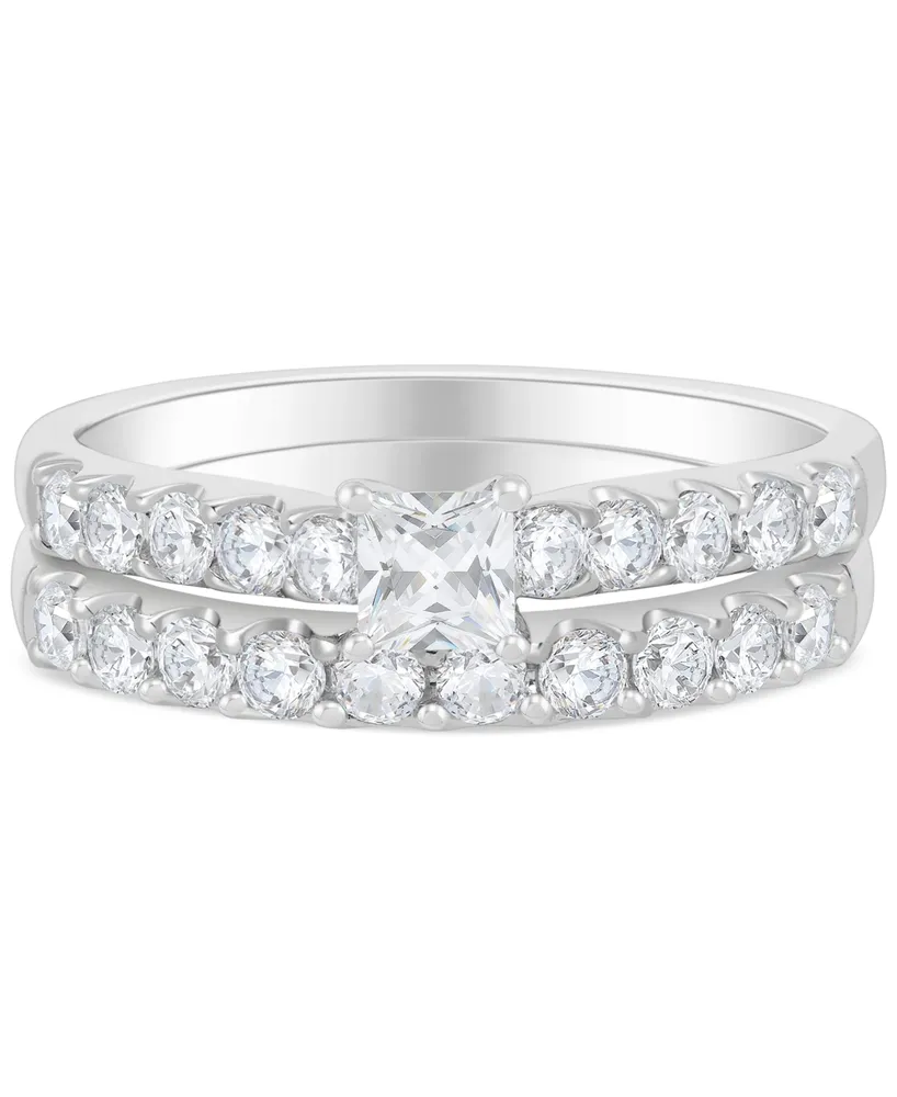 Diamond Princess-Cut Bridal Set (1 ct. t.w.) in 14k White Gold