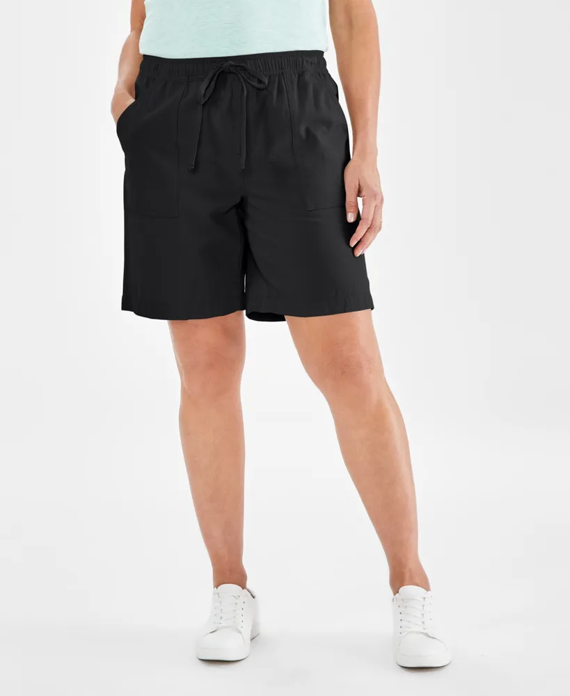 Style & Co Women's Cotton Drawstring Pull-On Shorts, Regular Petite, Created for Macy's