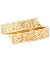 Italian Gold Greek Key Bypass Statement Ring in 10k Gold