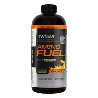 Twinlab Amino Fuel Liquid Orange Rush - Caffeine Free Pre Workout & Post Workout Amino Energy Drink with Bcaa & Collagen Peptides