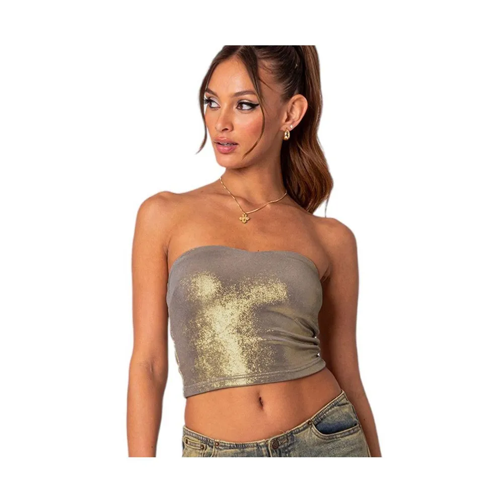 Women's Spotlight metallic tube top