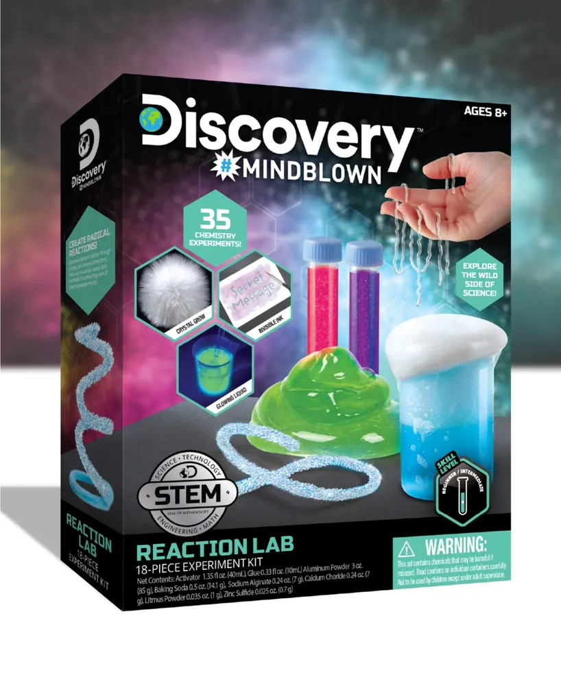 Discovery Mindblown Reaction Lab Chemistry Set, 18-Piece Experiment Kit