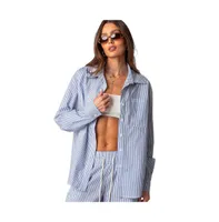 Women's Oversized pinstripe button up shirt