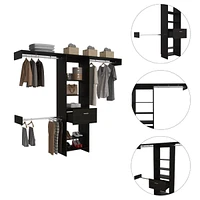 Streamdale Furniture Calveston 1-Drawer 4-Shelf Closet System Black Wengue