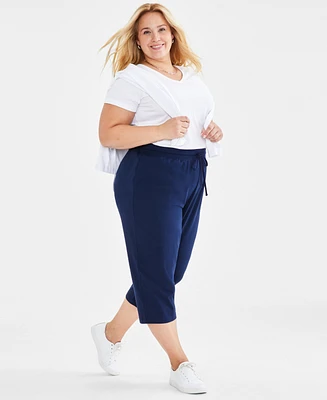 Style & Co Plus Knit Pull-On Capri Pants, Exclusively at Macy's