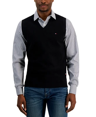 Tommy Hilfiger Men's Ricecorn V-Neck Cotton Sweater Vest