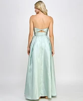 Speechless Juniors' Iridescent Satin Strapless Corset Gown, Created for Macy's