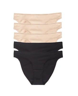 On Gossamer Women's Cabana Cotton Hip Bikini 5 Pack Underwear