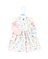 Hudson Baby Baby Girls Hudson Cotton Dress and Cardigan Set, Pastel Sea, 3-6 Months