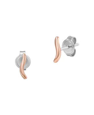 Skagen Women's Essential Waves Rose Gold-Tone Stainless Steel Stud Earrings