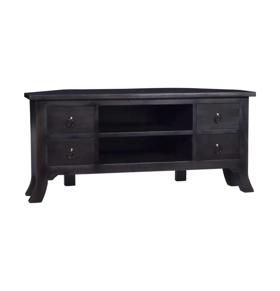 Tv Stand Light Black Coffee 39.4"x15.7"x17.7" Solid Wood Mahogany