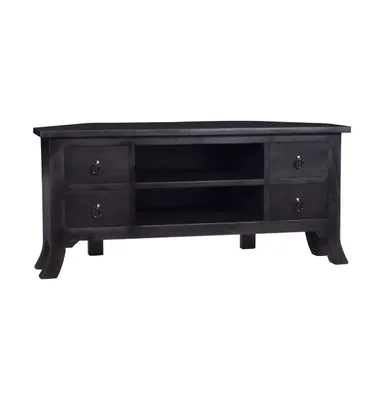 Tv Stand Light Black Coffee 39.4"x15.7"x17.7" Solid Wood Mahogany