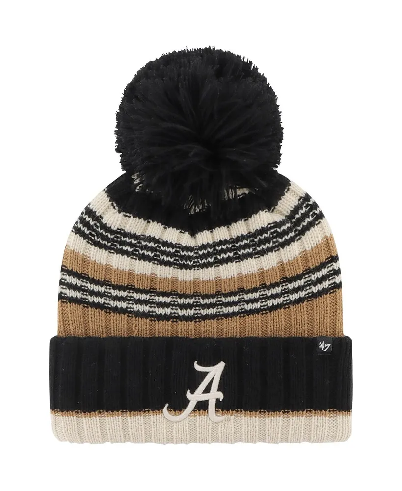 Women's '47 Brand Khaki Alabama Crimson Tide Barista Cuffed Knit Hat with Pom