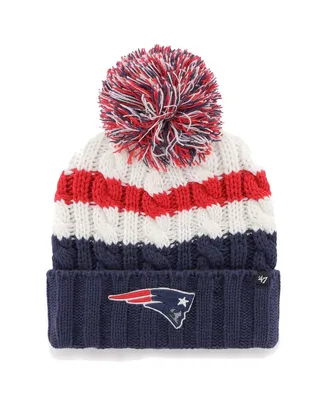Women's '47 Brand White New England Patriots Ashfield Cuffed Knit Hat with Pom